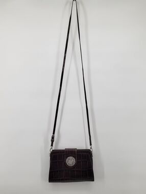 BRIGHTON SHEBA Rare Crocodile Petite MINI ORGANIZER Wallet Purse CrossBody BAG
